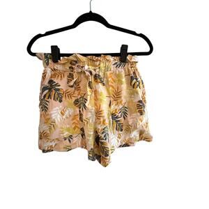 Nicole Miller Floral Linen Shorts Size XS